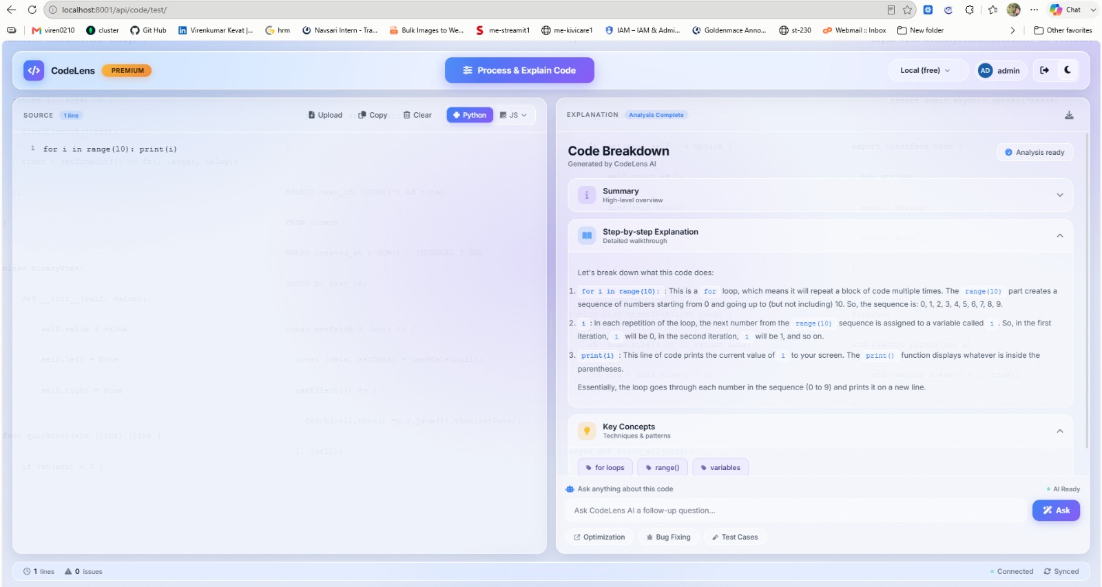 CodeLens — AI Code Reviewer & Explainer — AI project by ProjectsHub