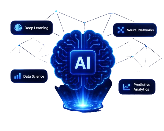 AI and machine learning neural network illustration