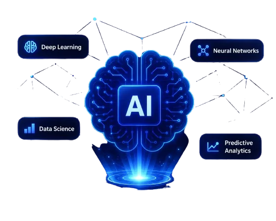 AI and machine learning neural network illustration